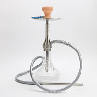 Nouveau design moderne, chicha manuelle KTV en alliage d'aluminium, style pot à tube unique avec seau en verre, finition or/argent, impression laser/couleur