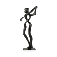 Trophée de golf personnalisé en métal moulé durable, poli, plaqué noir canon, impression UV, gravure, couleurs personnalisables