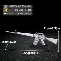 Piececool M16A1 Rifle de Asalto HP349-SK, Rompecabezas Metálico 3D de Alta Calidad, Juguete de Metal para Adultos Unisex