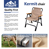 Silla Reclinable Kermit con Respaldo Ajustable en 3 Posiciones, Madera Maciza y Hierro Resistente, Plegable, para Glamping, Patio, Viajes y Parque