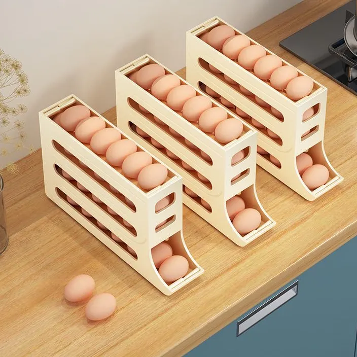 4-слойный самоуправляющийся холодильник, держатель для яиц, контейнер для хранения свежих яиц, большой объем, распределитель для хранения яиц
