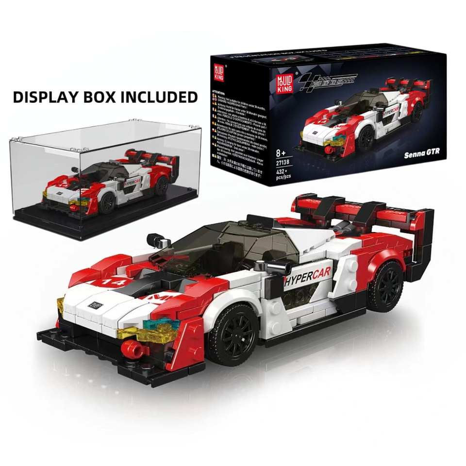 Mould King 27138 GTR Hypercar Building Blocks 432 PCS Acrylic Display ...