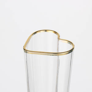 เครื่องแก้วขอบ<span class=keywords><strong>ท</strong></span>องแวววาวระยิบระยับ<span class=keywords><strong>ท</strong></span>ำด้วยมือรูปทรงปากเป่าแก้วสำหรับงานแต่งงานทำมือ - Product Image 5