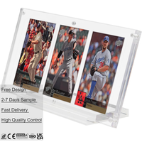 Présentoir de collection pour cartes gradées TCG, 3 emplacements, avec cadre classique PSAA, en verre anti-UV, pour cartes BGS/SGC, et étui de protection magnétique