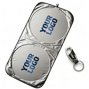 Pare-soleil de voiture en polyester personnalisé avec logo, cadeau promotionnel pour concessionnaires automobiles, vente en gros - Product Image 1
