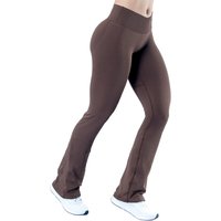 Legging de sport évasé sans couture pour femme, taille mi-haute élastique, en Spandex/Nylon extensible quadridirectionnel, idéal pour le yoga et le fitness