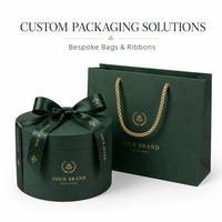 Boîte Cadeau Ronde Personnalisée de Luxe avec Logo, Vert Forêt, Emballage Cylindrique Rigide, Dorure à Chaud, Vernissage UV Sélectif, Boîtes à Bijoux OEM ODM