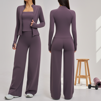 Ensemble de vêtements de sport pour femmes, 3 pièces, taille haute, respirant, léger, séchage rapide, pour la course à pied, le cyclisme, la remise en forme