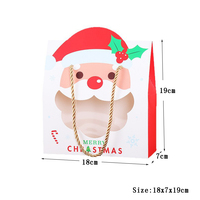 Boîtes cadeaux transparentes avec poignée, motif Père Noël et bonhomme de neige, pour biscuits sucrés, pour décorations de Noël et de fêtes de fin d'année