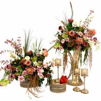 Magnifique support de centre de table en fleurs de soie pour les grandes décorations de mariages et événements – En promotion