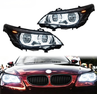 Ensemble de phares LED de style Ikon, installation plug-and-play, phares DRL pour BMW Série 5 E60 2003 à 2010