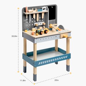 <strong>Kids</strong> <strong>Tool</strong> <strong>Bench</strong>, Wooden Toy <strong>Tool</strong> <strong>Bench</strong> with Realistic <strong>Tools</strong> and Electric Drill, <strong>Kids</strong> Workbench for <strong>Kids</strong> Pretend Play Learning - Product Image 2