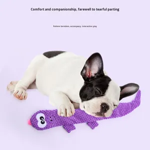 ของเล่นสุนัขรูปจิ้งจกทำจากผ้าฝ้าย ทนทานต่อการกัด มีเสียงกระดาษดังกรอบแกรบ ช่วยขัดฟัน ของเล่นสัตว์เลี้ยงแบบมีเสียงบีบสำหรับลูกสุนัข - Product Image 4