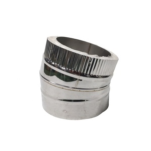 Coude à 15 degrés pour <span class=keywords><strong>tuyau</strong></span> <span class=keywords><strong>de</strong></span> cheminée isolé à double paroi en acier inoxydable <span class=keywords><strong>de</strong></span> 6 pouces <span class=keywords><strong>de</strong></span> diamètre - Product Image 1