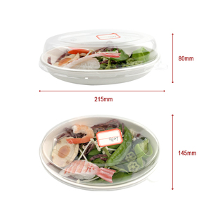 Ciotola compostabile di canna da zucchero biodegradabile zuppa di insalata ciotola ovale con coperchio - Product Image 1