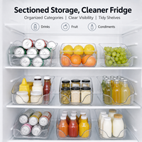 Boîte de rangement rectangulaire transparente en plastique pour réfrigérateur, bac organisateur pour cuisine, garde-manger, conserves, fruits, rangement domestique, vente en gros