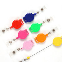 Porte-badge rétractable en plastique ABS en gros, couleur bonbon, porte-badge d'identification pour cordon de 15 mm