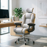 Chaise de bureau moderne en cuir PU, hauteur réglable, dossier haut, base en acier inoxydable – Confortable pour adultes, étudiants, diffuseurs