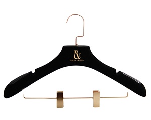 Móc Treo Nhung Nhựa Màu Đen Cao Cấp Bán Chạy Cho Quần Áo Móc Treo Trưng Bày Quần Áo Áo Khoác Nặng - Product Image 2