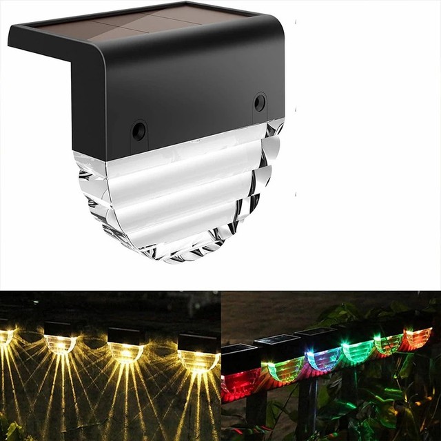Outdoor Waterproof Mini Patio Abs Stair Step Deck Fence Lamp Solar Led Garden Wall Light
