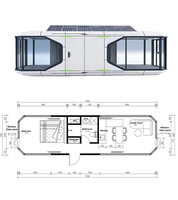 Maison Capsule Moderne 2 Chambres, Maison Préfabriquée Mobile, Hôtel Capsule Spatiale, Acier Intelligent Mobile avec Cuisine