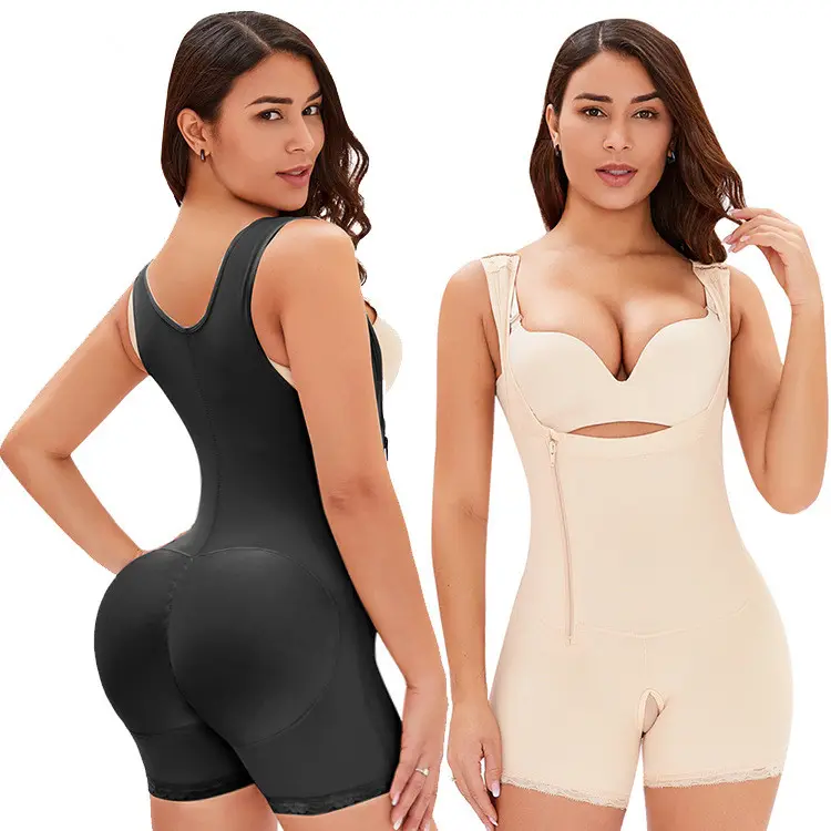 Shapewear for Women Tummy Control Fajas Colombianas Body Shaper Zipper Open Bust Bodysuit High Waist Thigh Slimmer Body Shaper