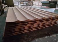 Feuille flexible en MDF Planche à cintrer ondulée en MDF pour la décoration Finition en placage naturel