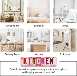 Insegna Vintage Rosa per Cucina, Decorazione Murale Retrò 'La Cucina è il Cuore della Casa', Targa in Metallo per Sala da Pranzo - Product Image 6