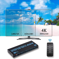 Conmutador de Matriz HDMI SYONG 4x4 4K, Divisor de Matriz HDMI 4 Entradas 4 Salidas con EDID y Control Remoto IR, Compatible con 4K HDR 3D