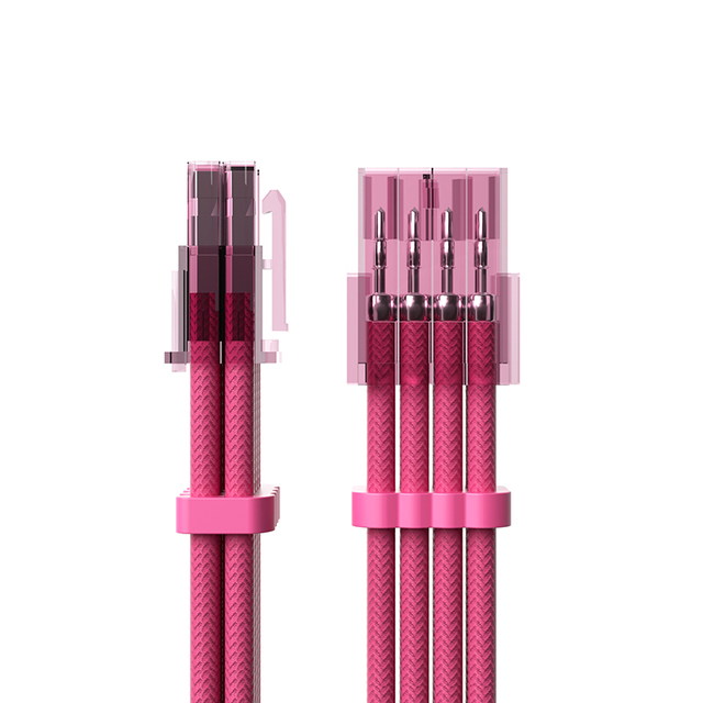 Qingsea Cable Combs PSU Extension Kit PP Material Sleeved Cables 20 Pieces Set 24-pin X 4 8-pin X 16 Pink Easy-Install 12 Stock