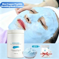 Poudre de masque gelée modelante douce aux peptides de cuivre bleu, raffermissante pour la peau, réduction des ridules, masque gelée peel-off GHK-Cu pour salon