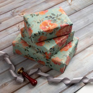 Custom Eco-Friendly Recyclable Floral Pattern Gift <b>Wrap</b> <b>Paper</b> <b>Roll</b> 100GSM Double-Sided PE Art <b>Paper</b> Waterproof Packaging Digital - Product Image 3