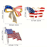 Strass personnalisé drapeau américain épinglette papillon conception insigne en métal pour accessoires