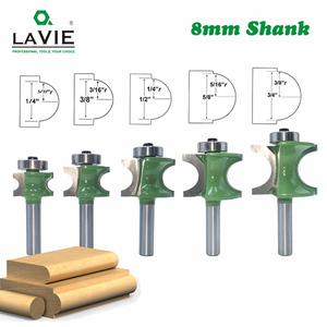LAVIE 1 PC 8Mm Shank Bullnose Wet Nửa Vòng Bit <span class=keywords><strong>Endmill</strong></span> Bộ Định Tuyến Bit Gỗ 2 Flute Mang Công Cụ Chế Biến Gỗ Phay cutter MC02047 - Product Image 2