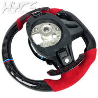 Volant personnalisé en fibre de carbone avec cuir rouge, LED et palettes de changement de vitesse pour BMW G20 G21 G22 G30 G38 G42 M2 M3 M4 M340i M8