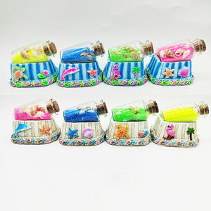 Personnalisé Grèce Myrtos Plage, Céphalonie Floride Flamingo <span class=keywords><strong>Voyage</strong></span> Souvenir 3D Résine Collection Cadeau plage boule à neige art bouteille de sable - Product Image 5