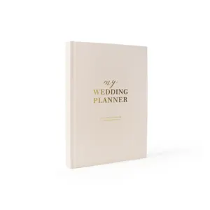 Planejador de casamento com impressão personalizada, organizador, diário de planejamento, livro de capa dura para convidados, conjunto para noivas com caneta de caixa