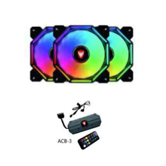 SATE(RGB-80K)RGB PC case fan KIT 120mm silent computer cooling fans with Remote Controller for Computer Case