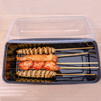 Boîtes d'emballage rectangulaires en plastique pour aliments grillés au barbecue, pour restaurants chinois, contenants alimentaires de 2000 ml, 2800 ml, 3600 ml, 3800 ml, 4200 ml