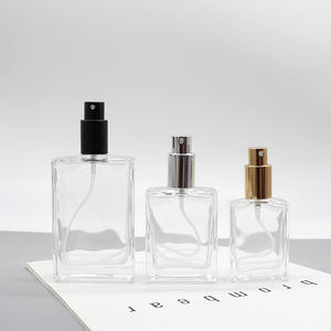 Flacon de parfum en verre carré de 50 ml, vaporisateur portable, blanc cristal, récipient cosmétique vide, bouchon en plastique à vis, fonction anti-fuite - Product Image 4