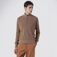 Old Money Style Wollmischung Strickpullover Locker Sitzender Stehkragen Luxuriöser Modischer Herren-Pullover Einfach Vielseitig Frühlings-Basisstück