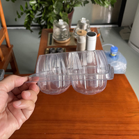 Barquette jetable transparente en PET pour kiwi, 4 compartiments, avec couvercle, qualité alimentaire, personnalisable pour l'emballage de fruits frais, supermarché, vente au détail