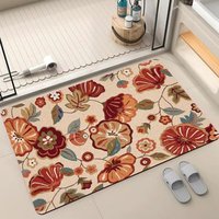 Karpet Kamar Mandi Anti-Slip Ramah Lingkungan, Dapat Dicuci, Penyerap Air, Lembut, Terbuat dari Polyester