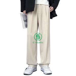 <span class=keywords><strong>Pantalon</strong></span> <span class=keywords><strong>chino</strong></span> pour hommes, <span class=keywords><strong>pantalon</strong></span> d'été léger en soie glacée, jambe large, coupe droite, <span class=keywords><strong>pantalon</strong></span> décontracté à la mode - Product Image 2