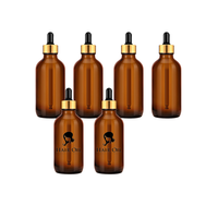 Flacons compte-gouttes ambrés personnalisés avec logo, 2 oz et 4 oz, vides, pour huiles essentielles