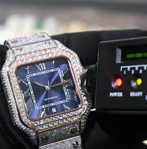 Fashion VVS D Color Moissanite Wristwatch Sapphire <b>Crystal</b> <b>Top</b> Quality Iced Out diamond Bezel Mossanite Watch for Men and Women - Product Image 5