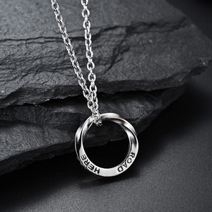 Kalung Liontin Cincin Mobius Kepribadian untuk Wanita Pria Perhiasan Kalung Fashion Lingkaran Bulat Sederhana - Product Image 5