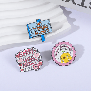 Sorry, mijn sociale angst zegt nee. Emaille pins, introverte quote, sociale overlevenster broches, reversbadge, sieraden, cadeaus. - Product Image 2