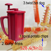 Machine à découper les frites en spirale, les hot-dogs et les pommes de terre torsadées, manuelle, professionnelle et personnalisable pour la maison et le commerce