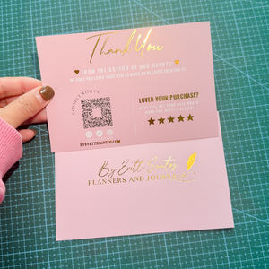 Impression personnalisée en feuille d'or sur papier d'art <span class=keywords><strong>de</strong></span> luxe, <span class=keywords><strong>carte</strong></span> <span class=keywords><strong>de</strong></span> remerciement pour votre commande - Product Image 2